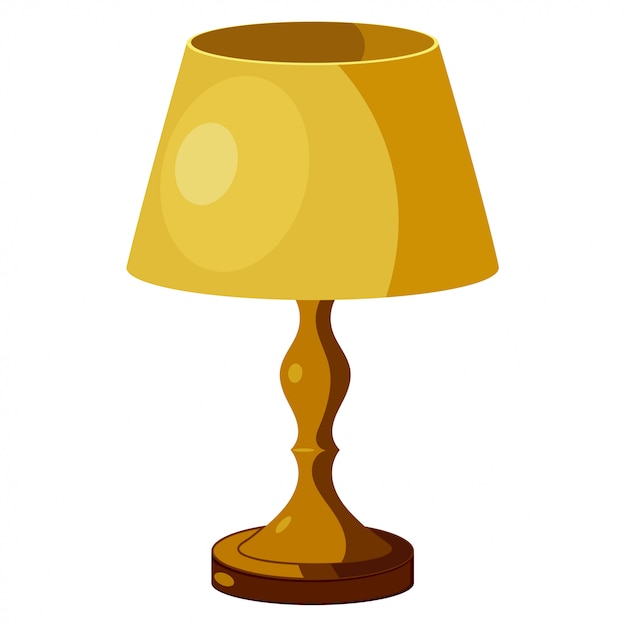 Yellow lamp with shade