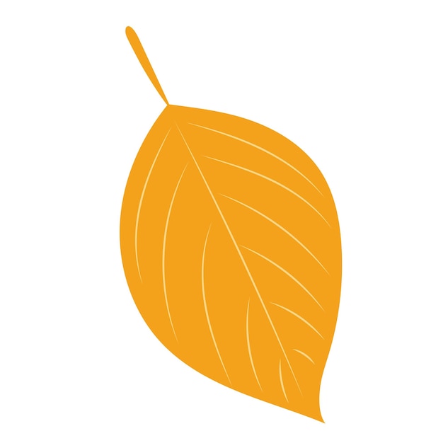 Yellow leaf in flat design isolated vector