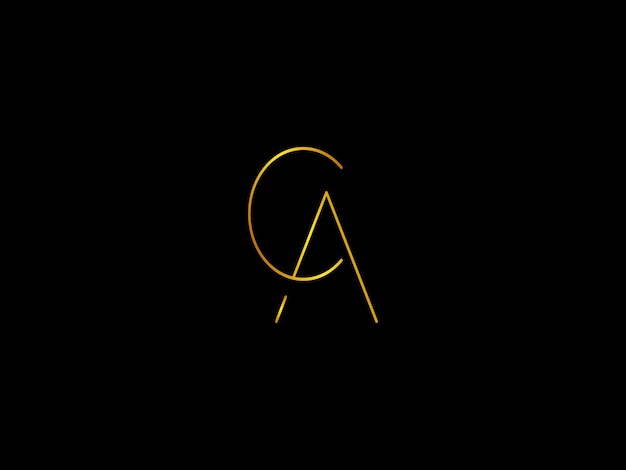 Vector a yellow letter a on a black background