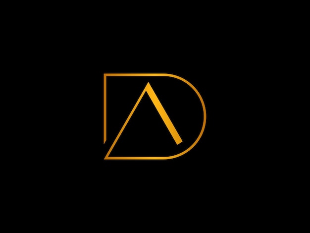 Vector yellow letter d on a black background