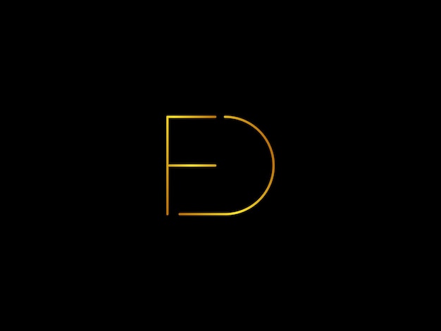 Vector a yellow letter fd on a black background