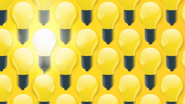 Vector yellow light bulb background