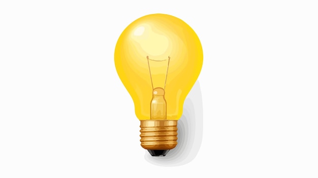 Vector a yellow light bulb with a yellow bulb on a white background