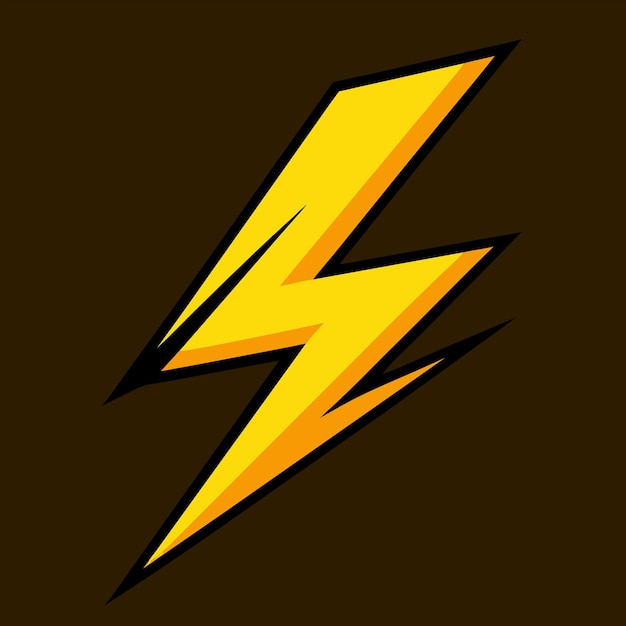 a yellow lightning bolt is shown on a dark background