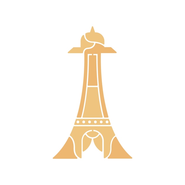 A yellow logo for a paris tower