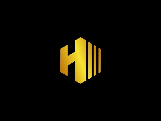 Vector a yellow logo with the letter hi on it