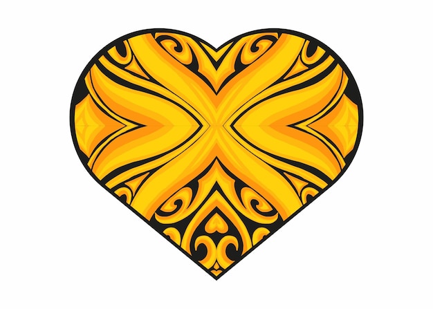 Yellow Love Ornament Vector Design For Valentine Decoration