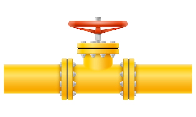 Yellow metal pipes for gas pipeline vector illustration