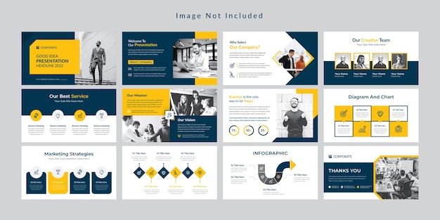 Yellow Minimal business slides presentation template