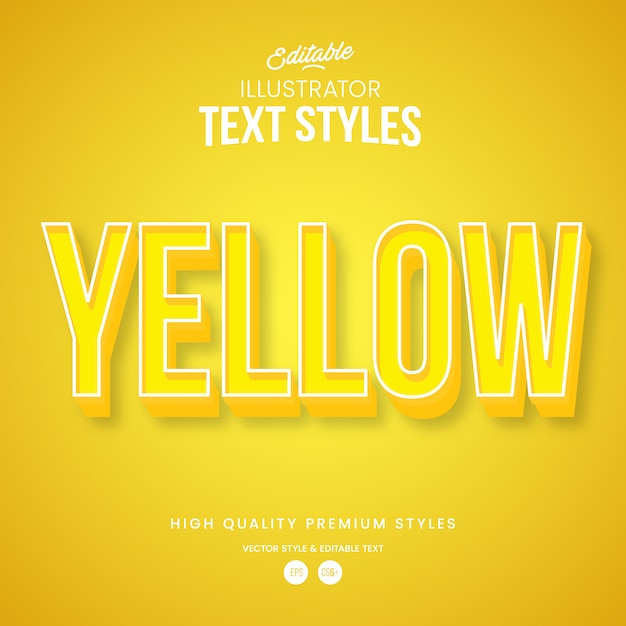 Yellow Modern Abstract Text Effect Editable Graphic Style