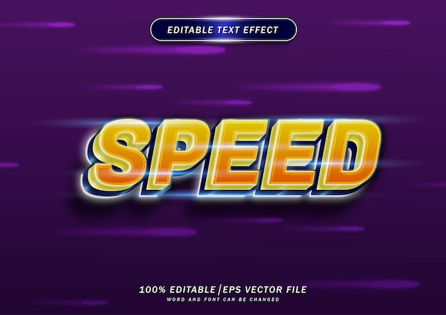 Yellow neon speed text effect editable style