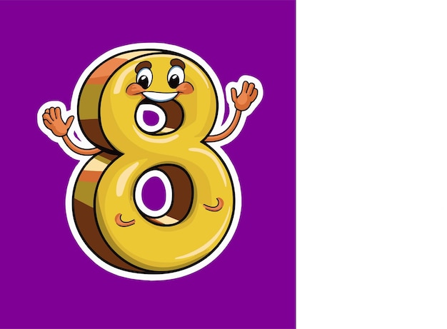 a yellow number 6 is on a purple background