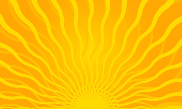 Yellow orange glowing sun rays with orange background