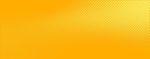 Yellow orange halftone pattern Retro comic gradient background Square pixilated dot cartoon texture