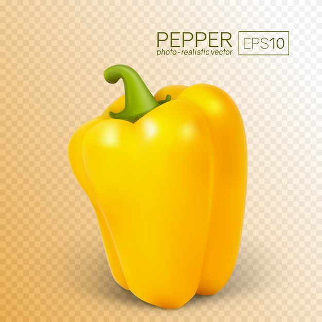 Yellow paprika isolated on transparent background