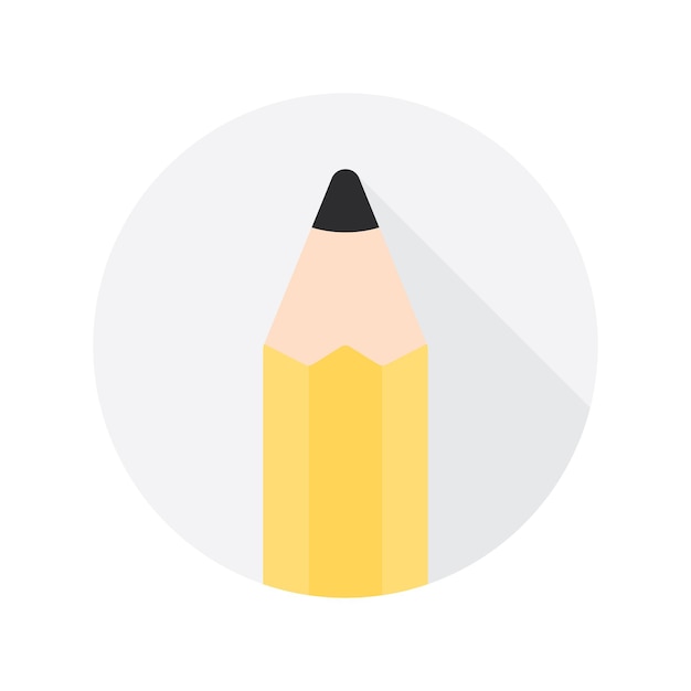 Yellow pencil icon Flat vector illustration