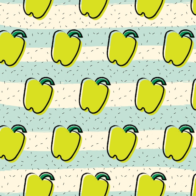 yellow pepper paprika fruit pattern background