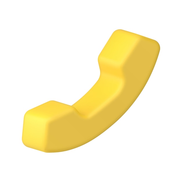 Yellow phone handset d icon vector illustration