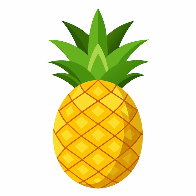 a yellow pineapple with green leaves on it