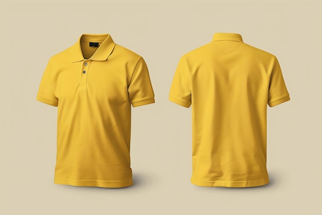 Vector a yellow polo shirt with a blue logo and a white shirt