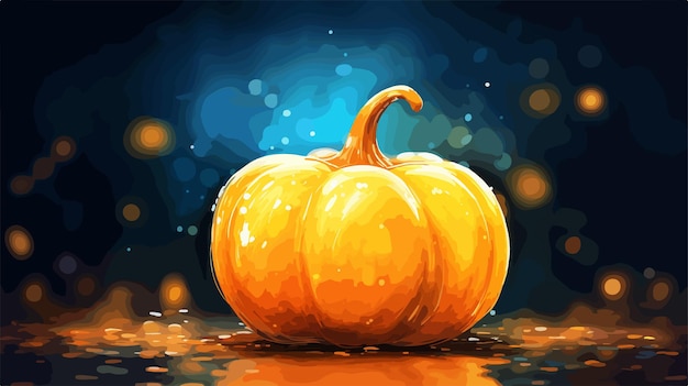 Vector a yellow pumpkin with a blue background and a blue background with the words  gourmeta  on it