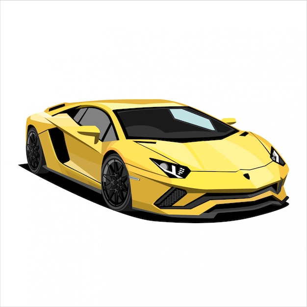 Yellow race car illustration