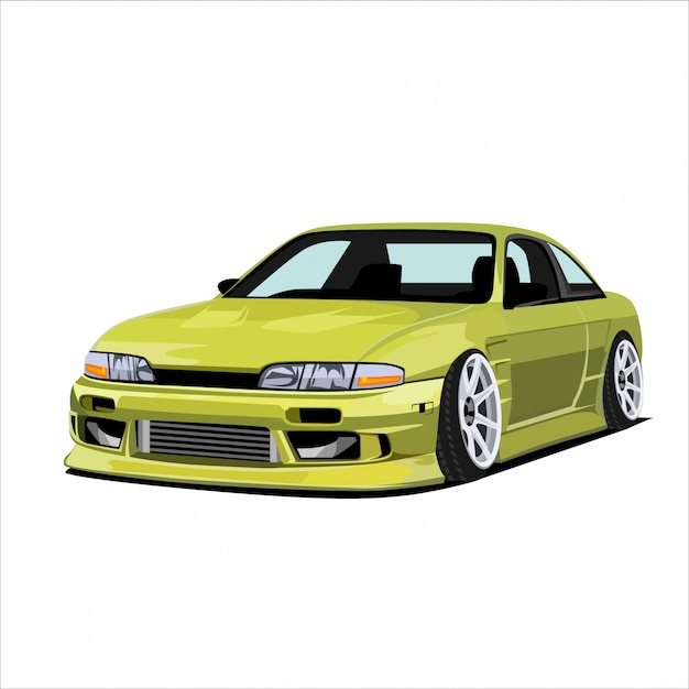 Yellow Racing City Car illustration