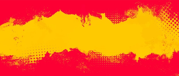 Yellow and red abstract grunge background with halftone style