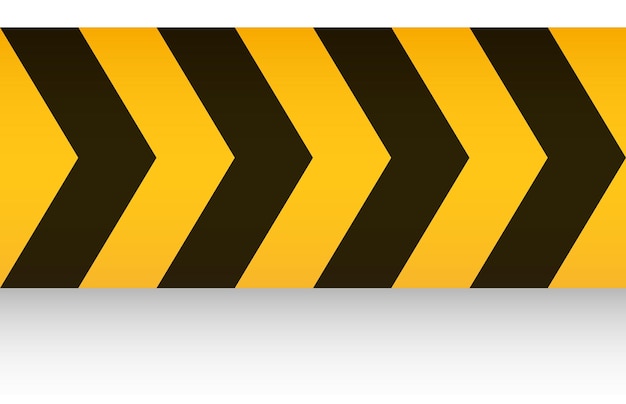 Yellow ribbon with black arrows Danger warning tape