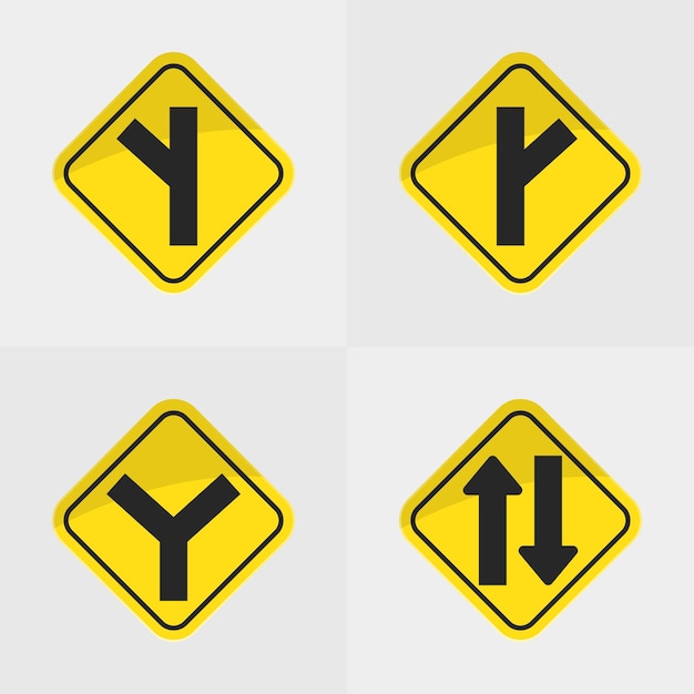 Yellow Road Signs EPS Vector