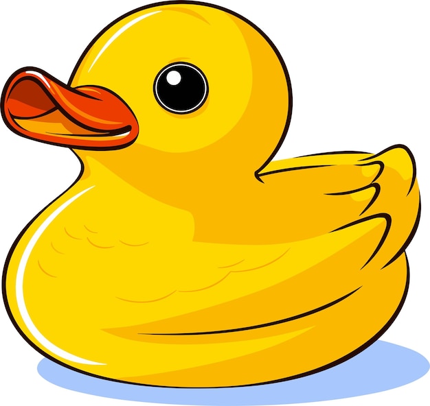 Vector yellow rubber duck children toy isolated on background vector illustration