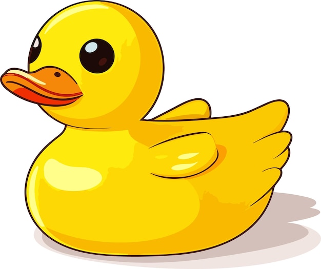 Vector yellow rubber duck children toy isolated on background vector illustration