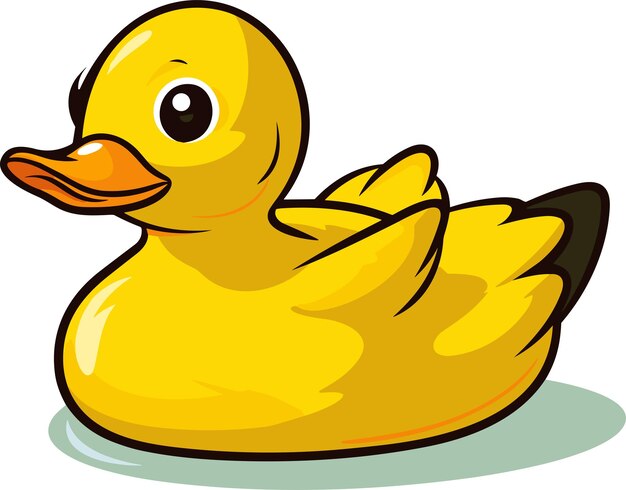 Vector yellow rubber duck children toy isolated on background vector illustration