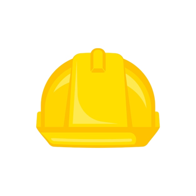 Yellow safety construction helmet Front view construction helmet Vector illustration