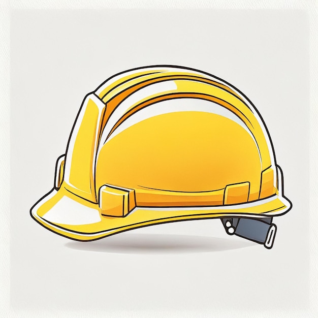 a yellow safety helmet with a black tag that says quot a quot on it