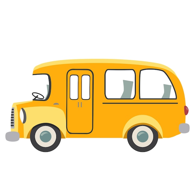 Yellow School Bus car vector