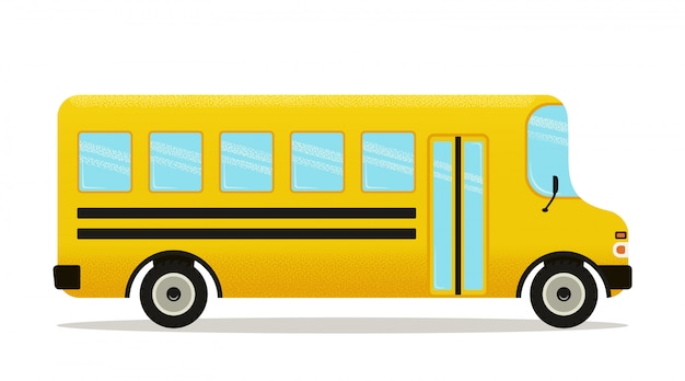 Yellow schoolbus icon isolated on white