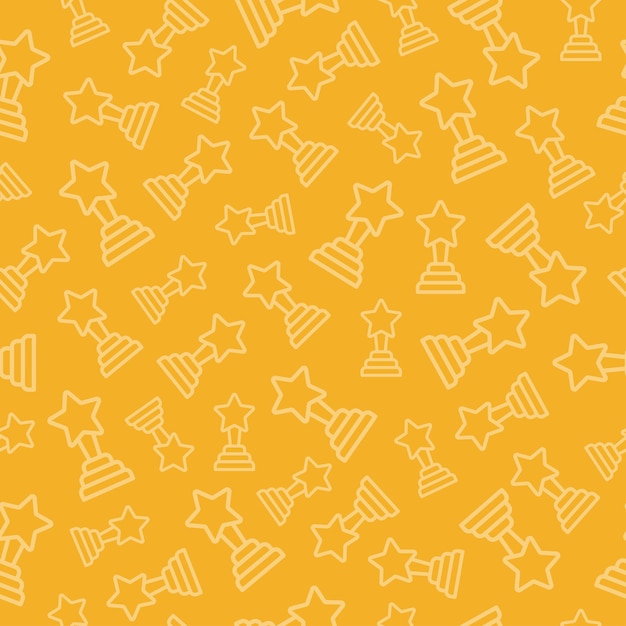 Yellow seamless pattern with star trophy