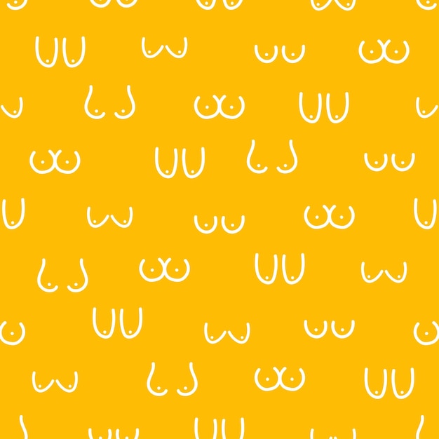 Yellow seamless pattern with women breast