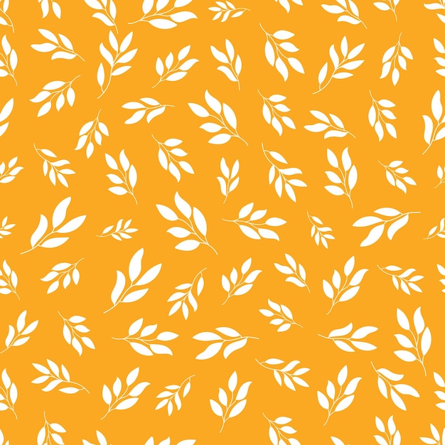 Yellow seamless patterns with white flower leaves