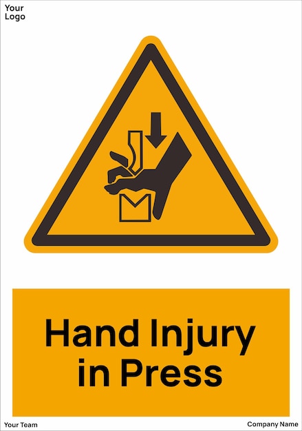 a yellow sign that says hand in a box on it signs safety symbol iso 7010