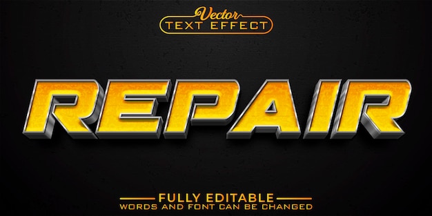 Yellow Silver Car Repair Editable Text Effect Template