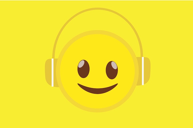 A yellow smiling face with a headset on World Smile Day