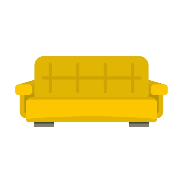 Yellow sofa icon Flat illustration of yellow sofa vector icon for web isolated on white