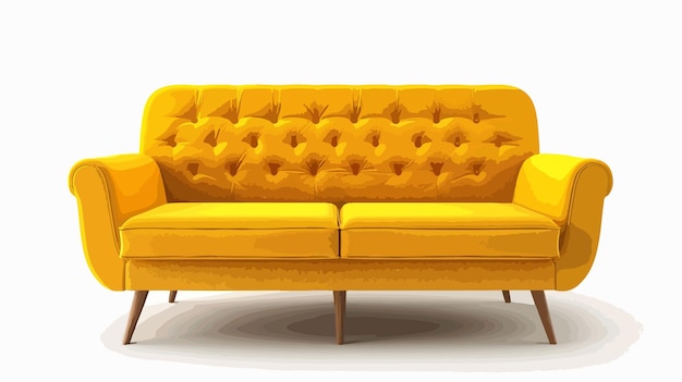 Yellow Sofa Isolated on White Background