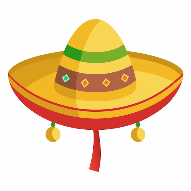 a yellow sombrero with a red ribbon around it