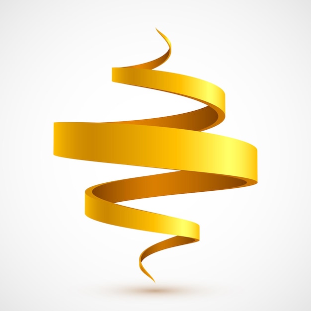 Vector yellow spiral ribbon