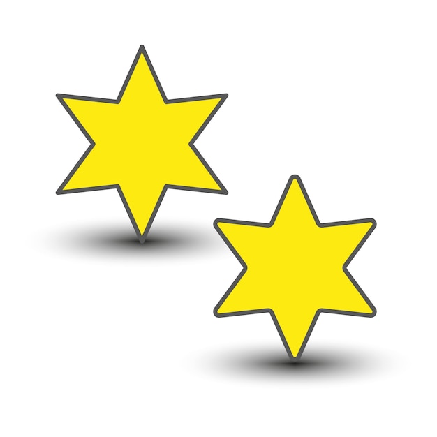 Yellow stars Yellow stars six rays Vector illustration