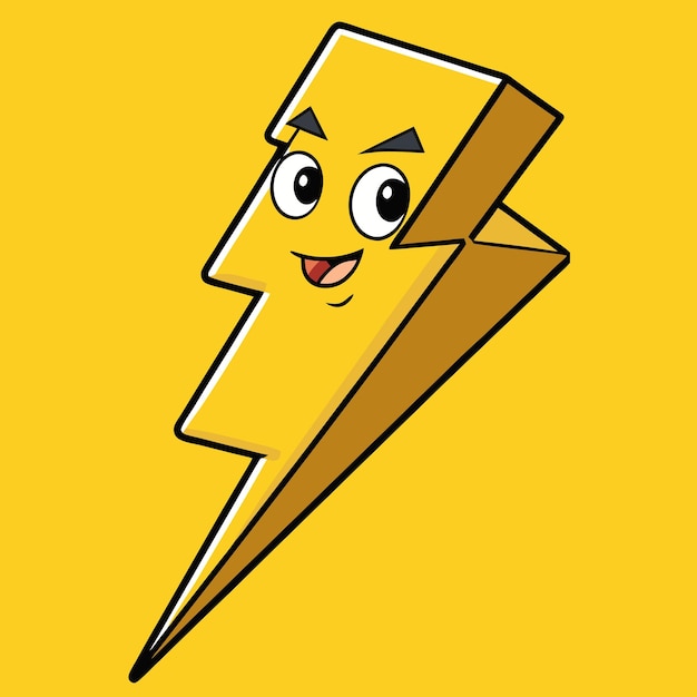 Vector a yellow sticker with a lightning bolt on it with a yellow background