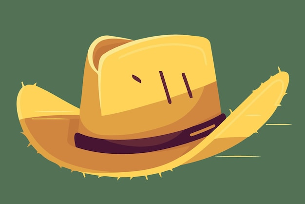 Yellow straw hat object